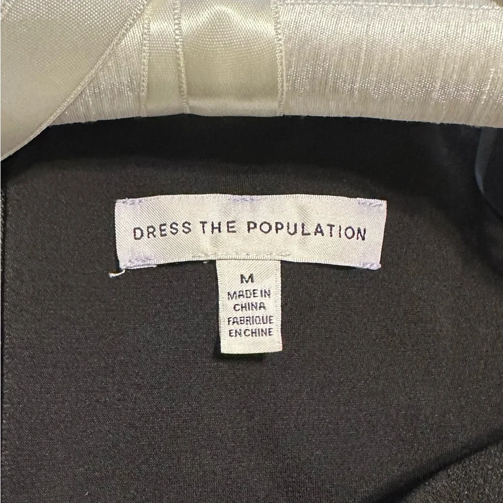 Dress the Population Black Sheath Midi Dress with Slit - size women’s medium - Picture 5 of 5
